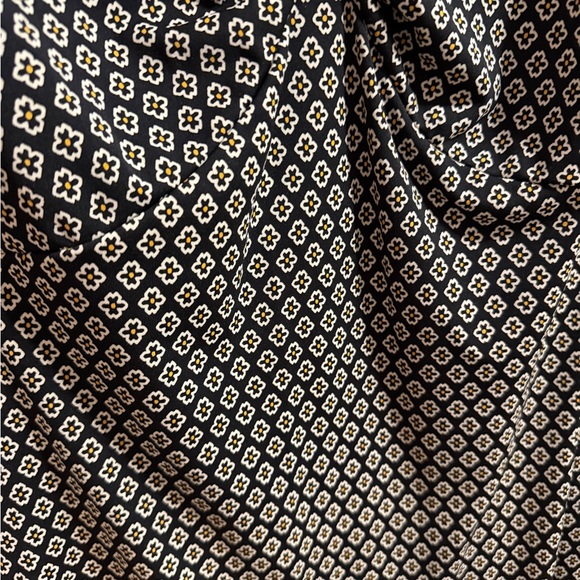 Michael Kors Black and White Geo-Print Midi Dress with Front Tie - Picture 3 of 3